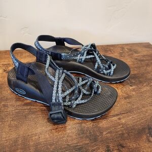 Chaco Black and Blue Tripple Strap Sandals